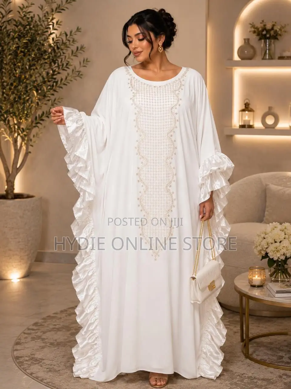 Floral Free Decent White Dress