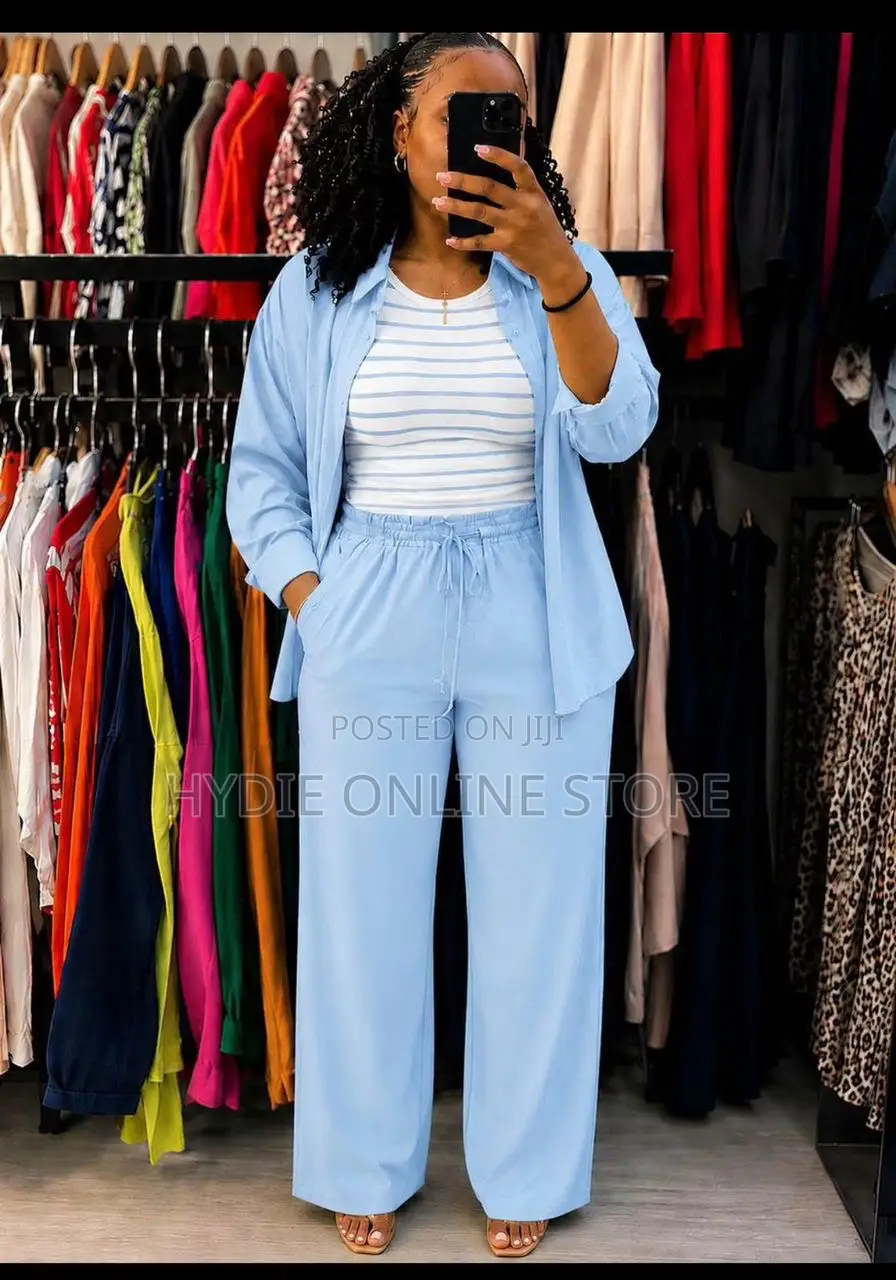 Ladies Plain Long Sleeved and Trousers Thee-Piece