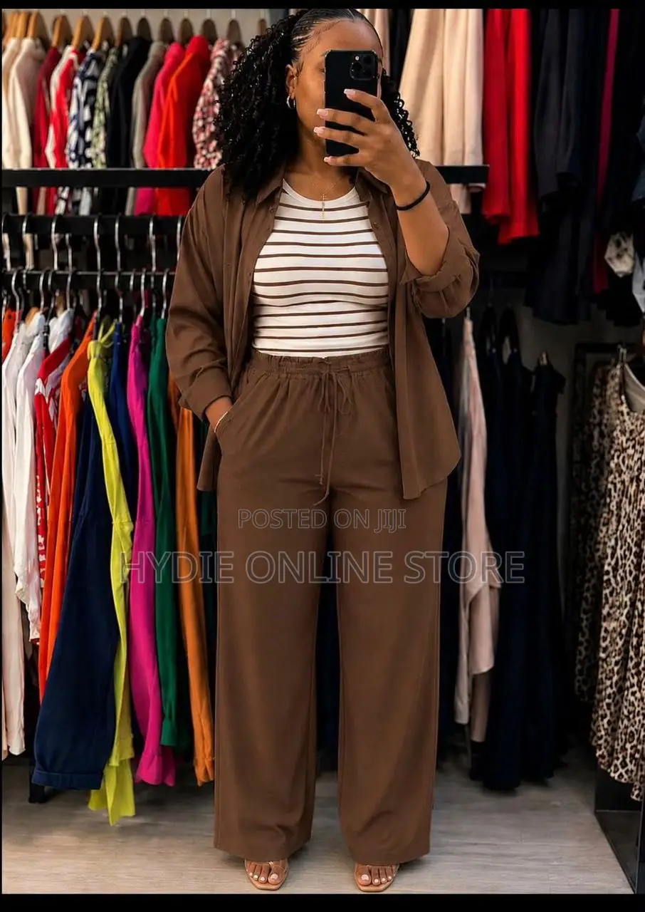 Ladies Plain Long Sleeved and Trousers Thee-Piece