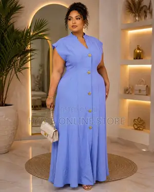 Ladies Armless Gold Buttoned Dress