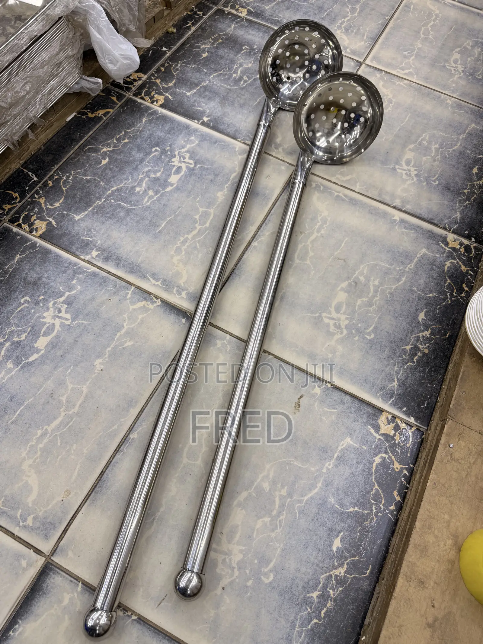 Long-Handled Stainless Steel Utensils