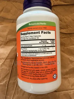 Now Foods Pau D'arco, 500 Mg, 100 Veg Capsules