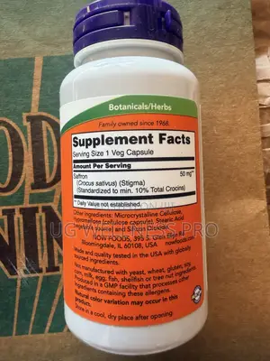 Now Foods Saffron, 50 Mg, 60 Veg Capsules
