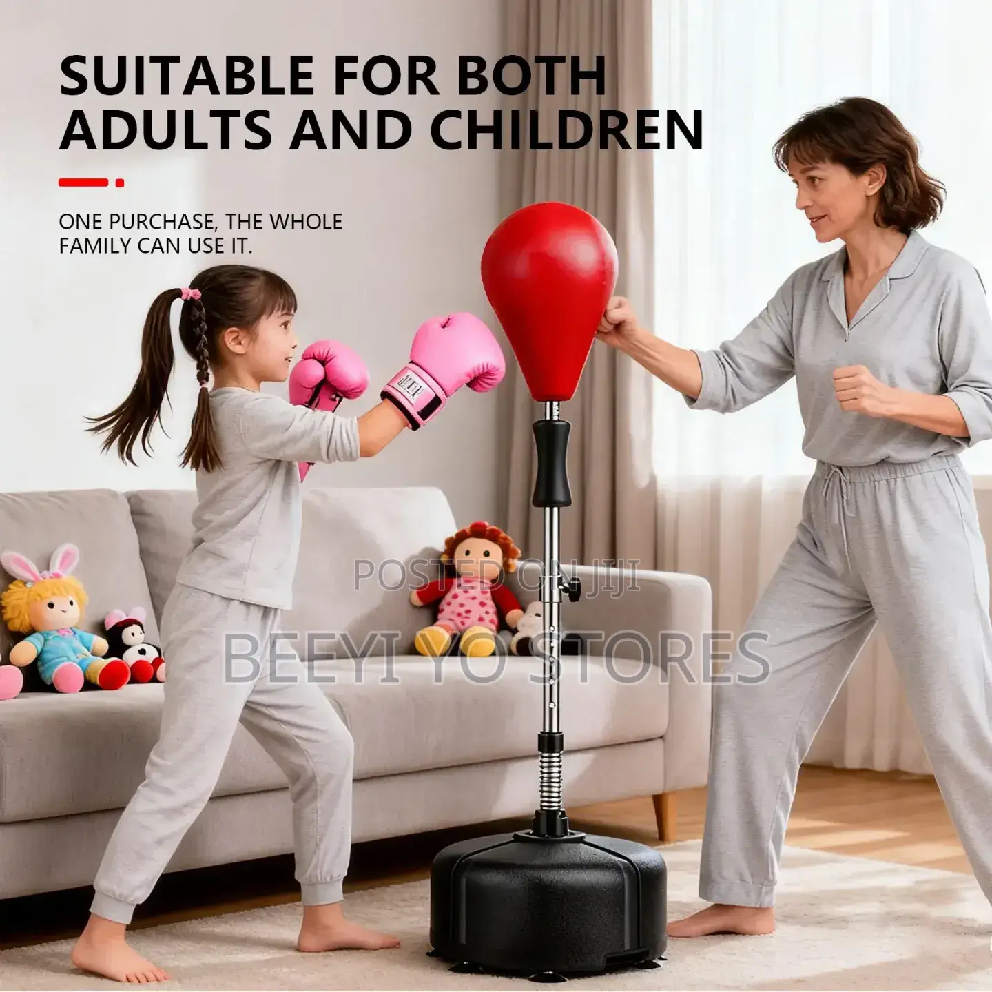 Silent Reflex Punching Bag – Adjustable Standing Speed Bag