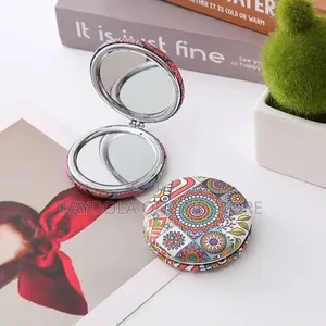 Women Purse Hand Held Mini Mirror With Magnfying Lens