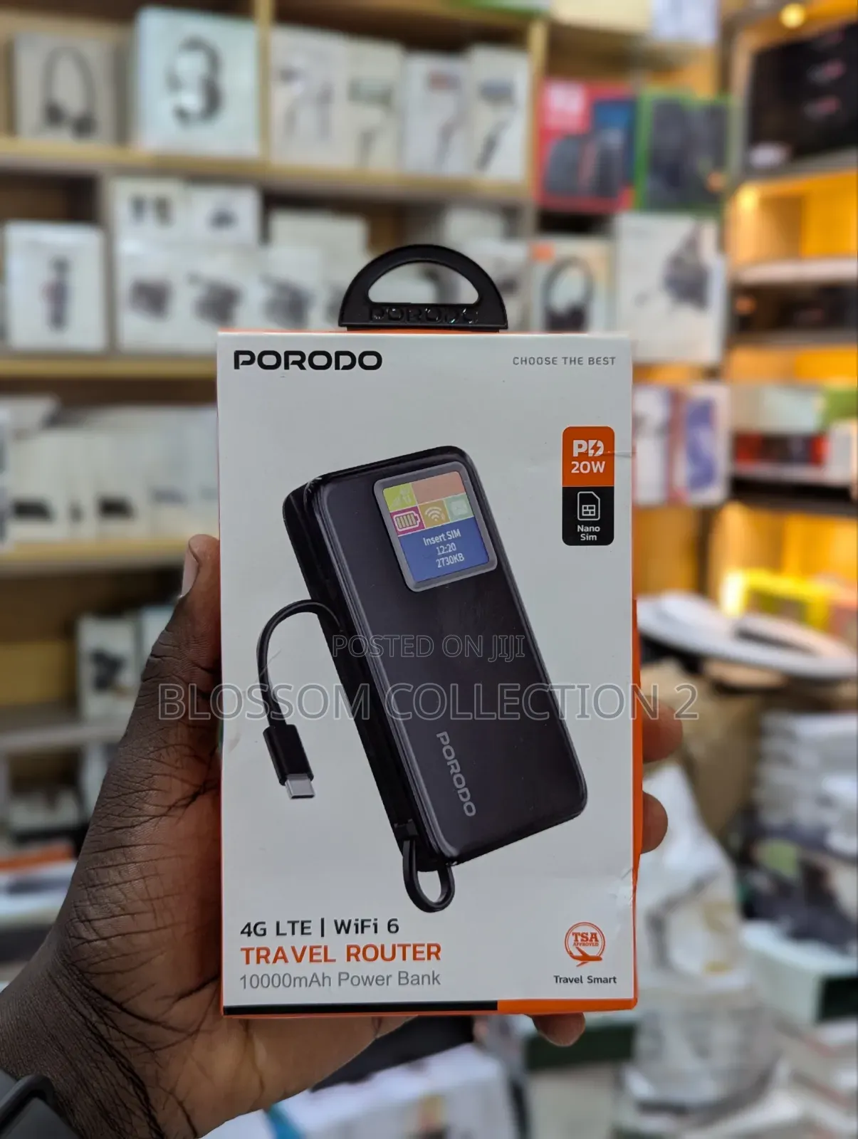 Porodo 4g Lte Pocket Router / Mifi With 10000mah Power Bank and Screen