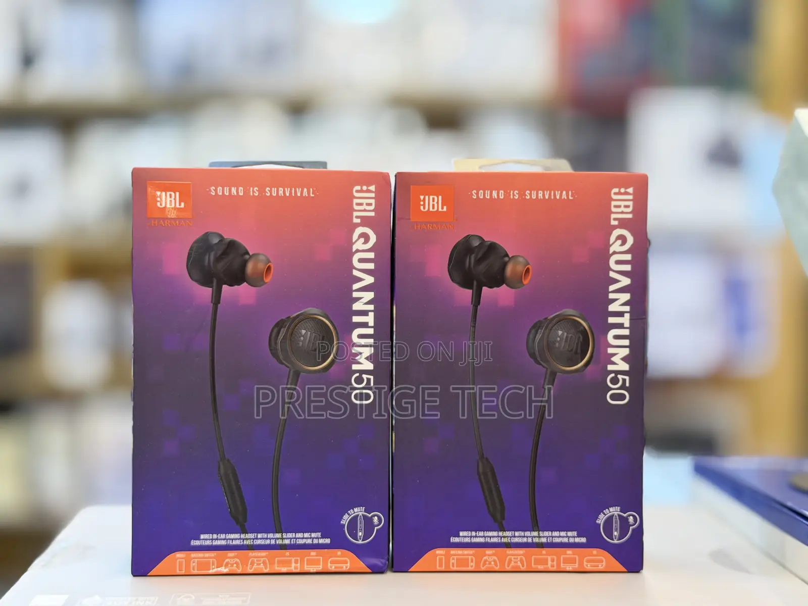 JBL Quantum 50 Wired in-Ear Gaming Headset, Volume Slider, Mic Mute