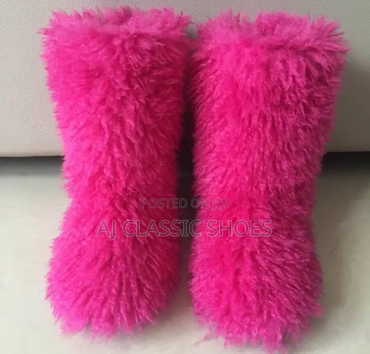 Fur Boots Pink Shoes
