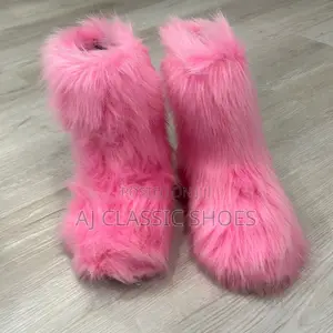 Fur Boots Pink Shoes