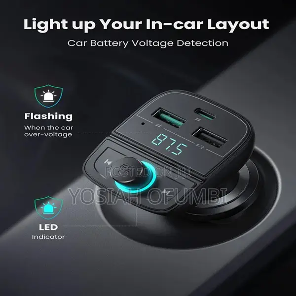 Ugreen Cd229 Bluetooth Car Charger-Fm Transmitter for Car