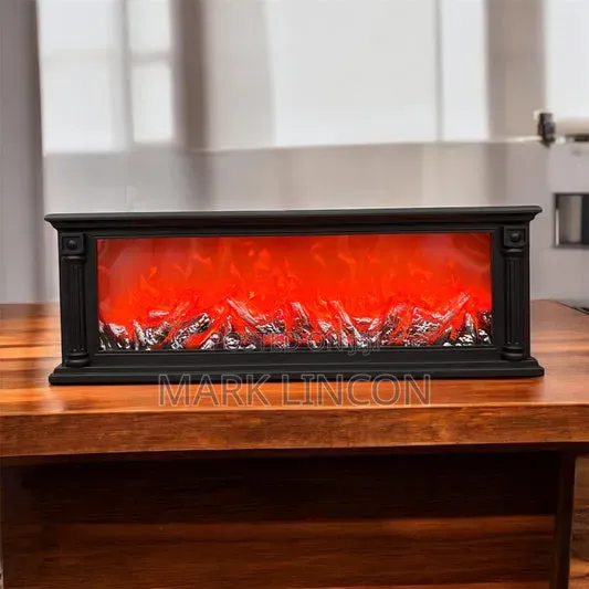 Electric Fireplace Lantern 60cm Black Led