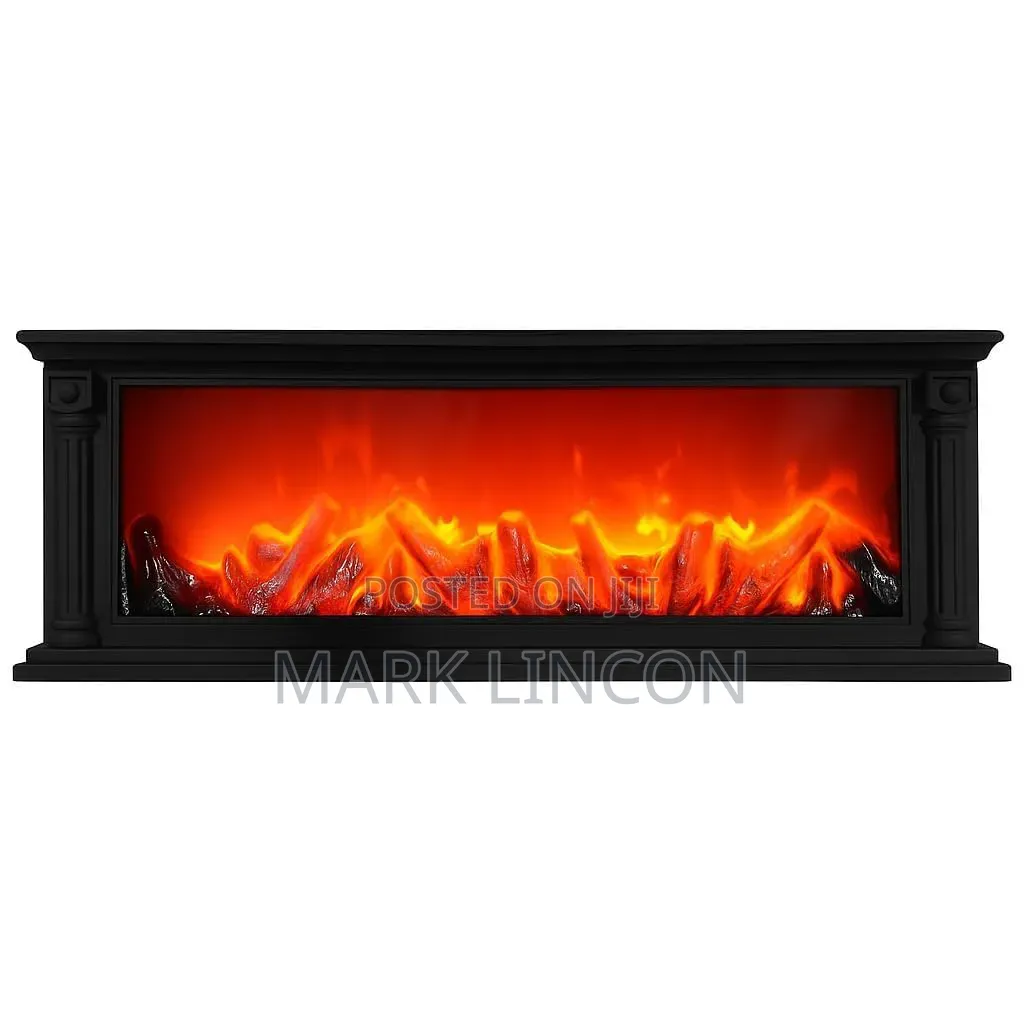 Electric Fireplace Lantern 60cm Black Led