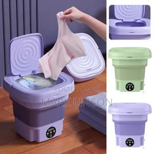 Purple Portable, Foldable Washing Machine.