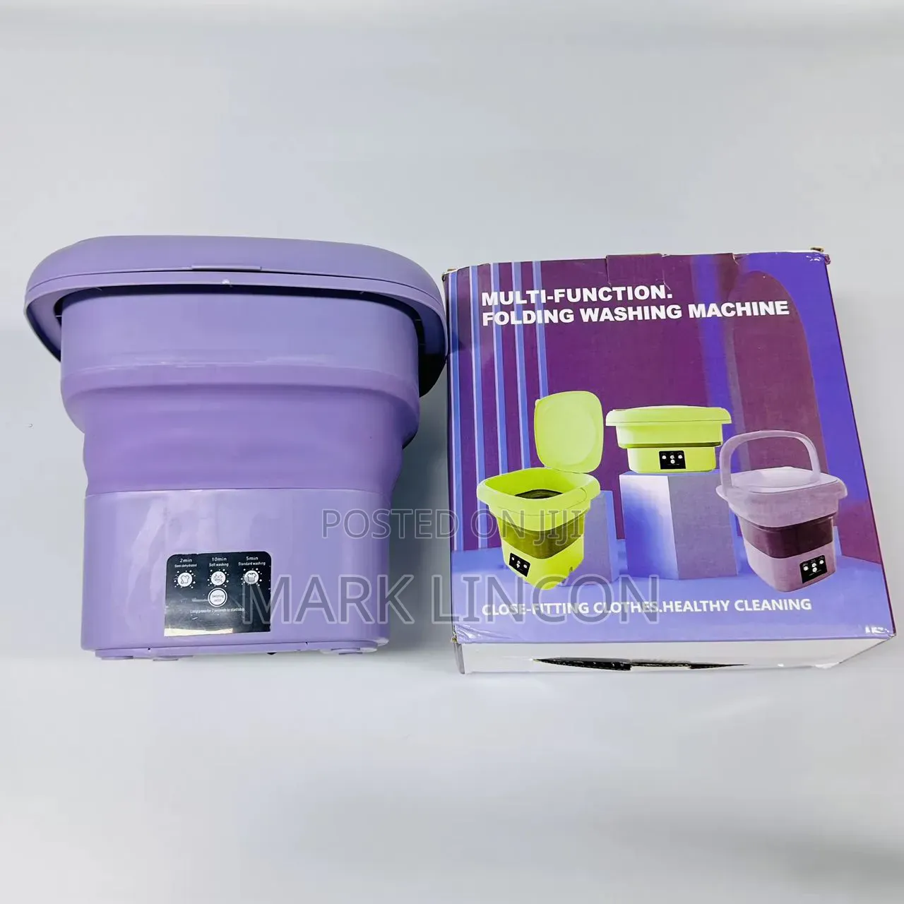 Purple Portable, Foldable Washing Machine.