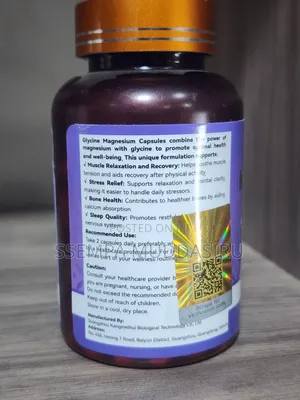Magnesium Glycinate 500mg,90 Vegan Capsules Dietry Supplement