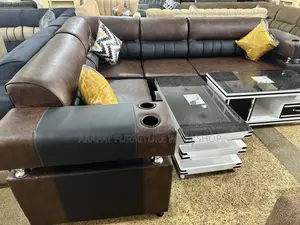 Leather L Shape Sofa Set