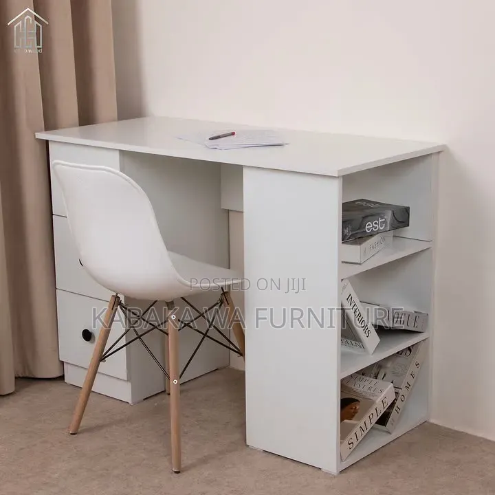 Drake Home Office 66" Wide /Executive Desk, /Rustic White Office Desk/