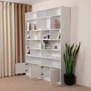 Concepts in Wood 15 Shelf Bookcase Wall With Doors, 72book Shelf Book