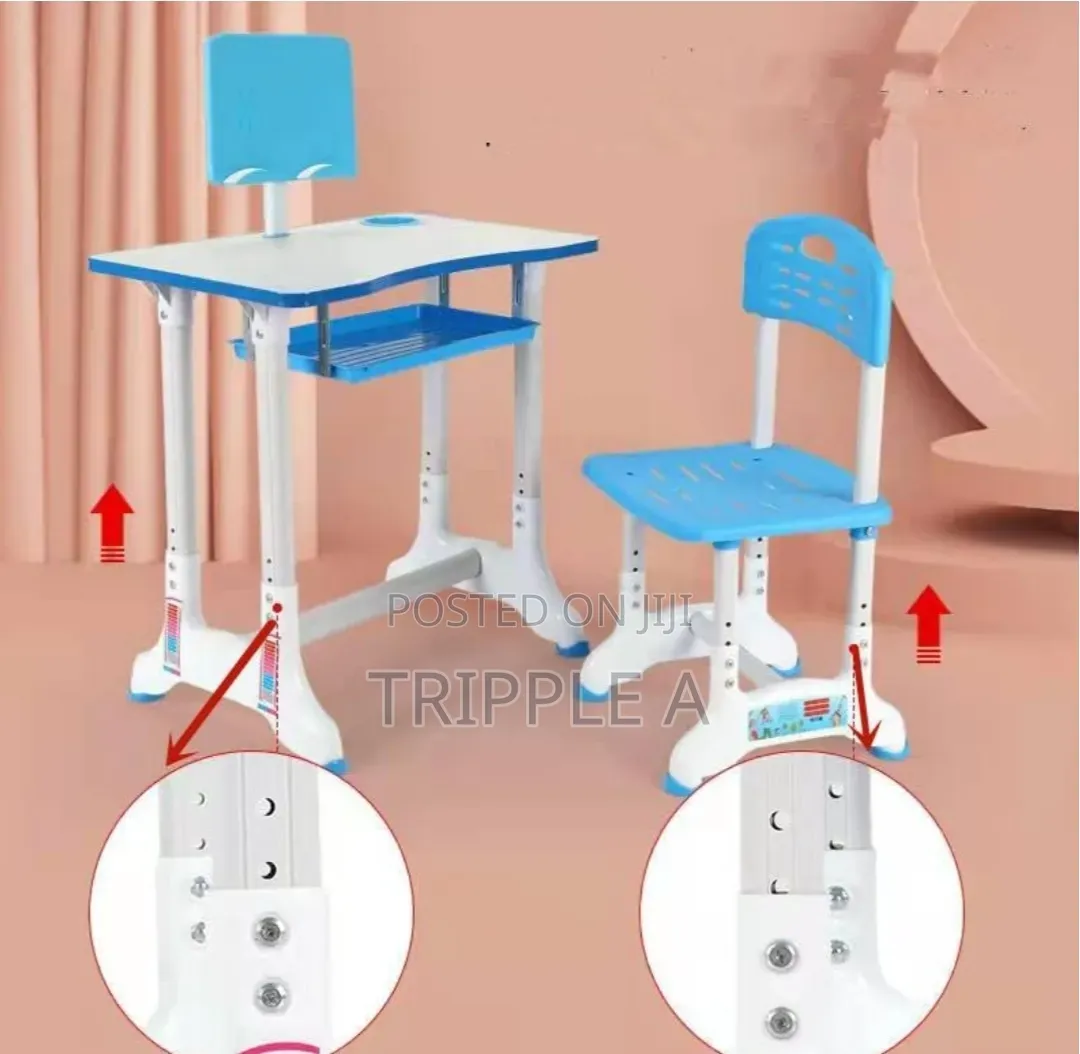 Adjustable Height Children Kids Study Table and Chair Set