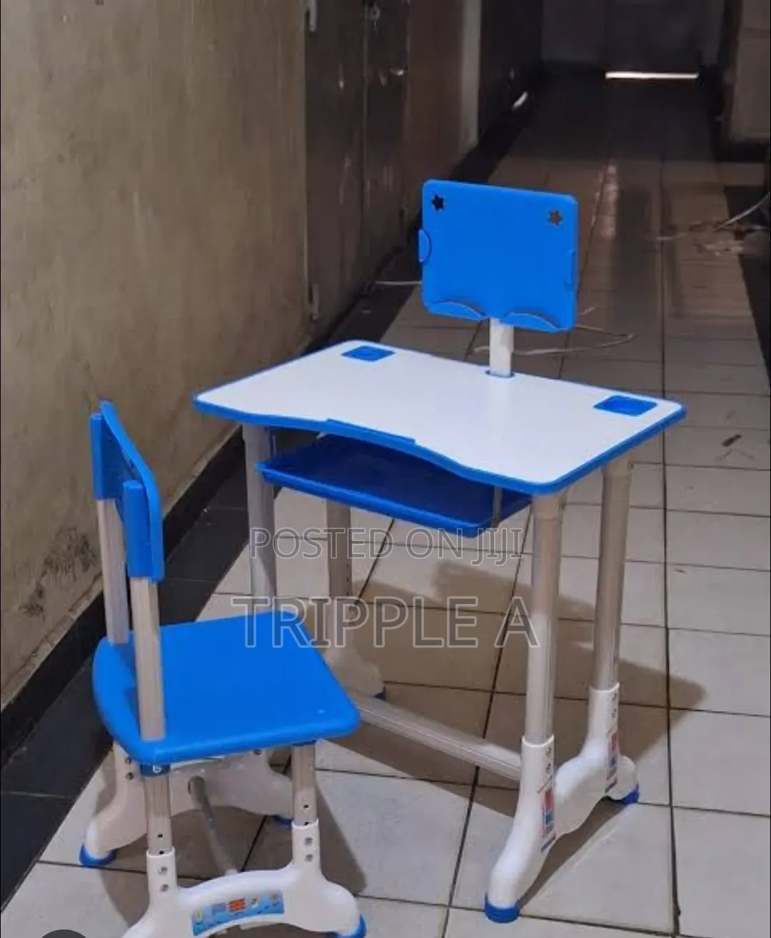 Adjustable Height Children Kids Study Table and Chair Set