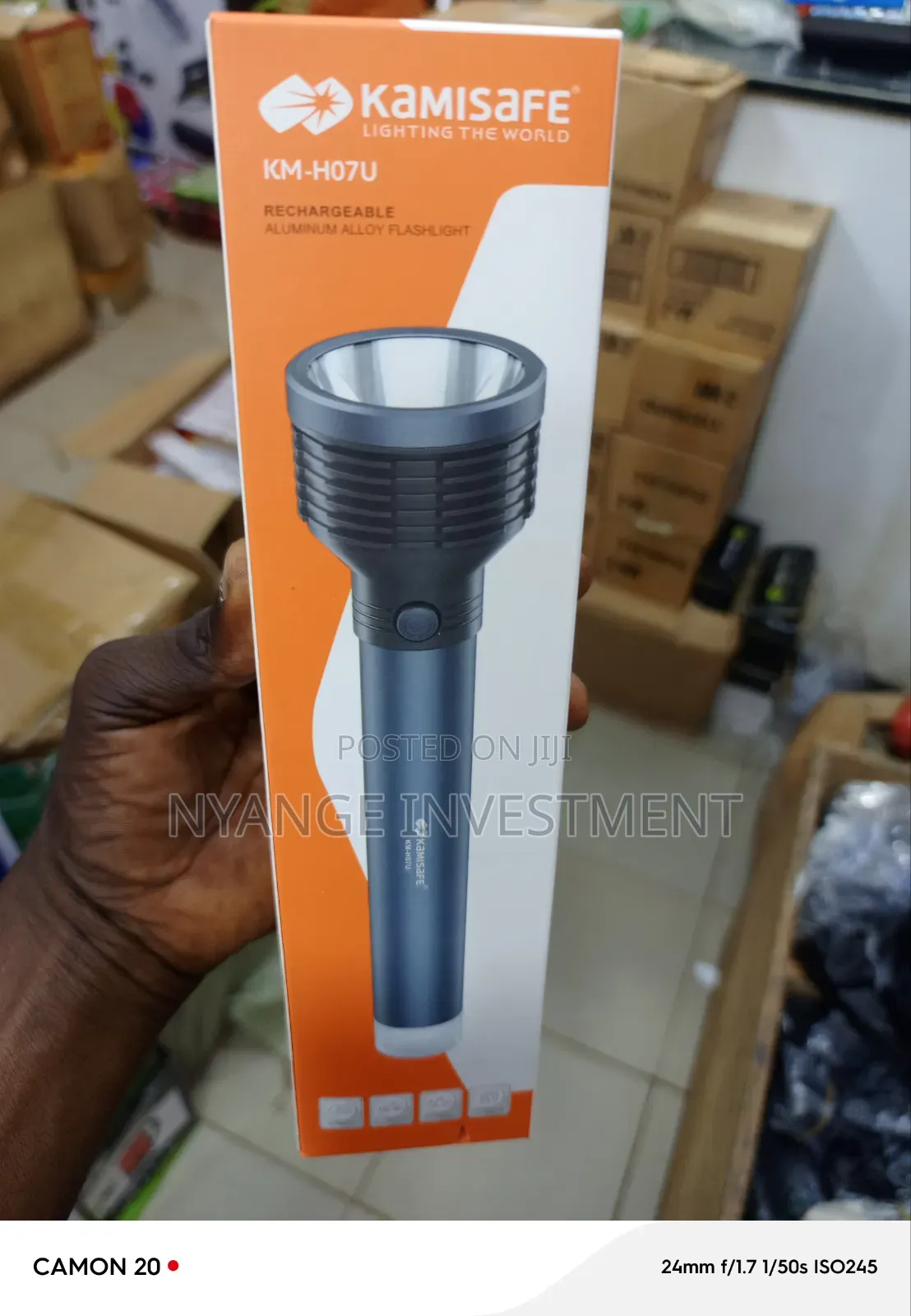 Kamisafe Km-H07u Rechargeable Aluminum Alloy Flashlight and Torch.