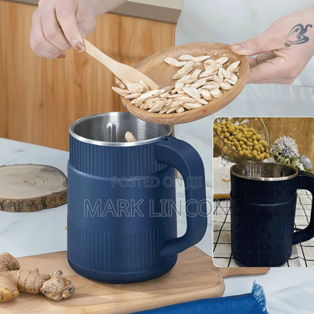 Portable, Mug-Shaped Electric Coffee Grinder.