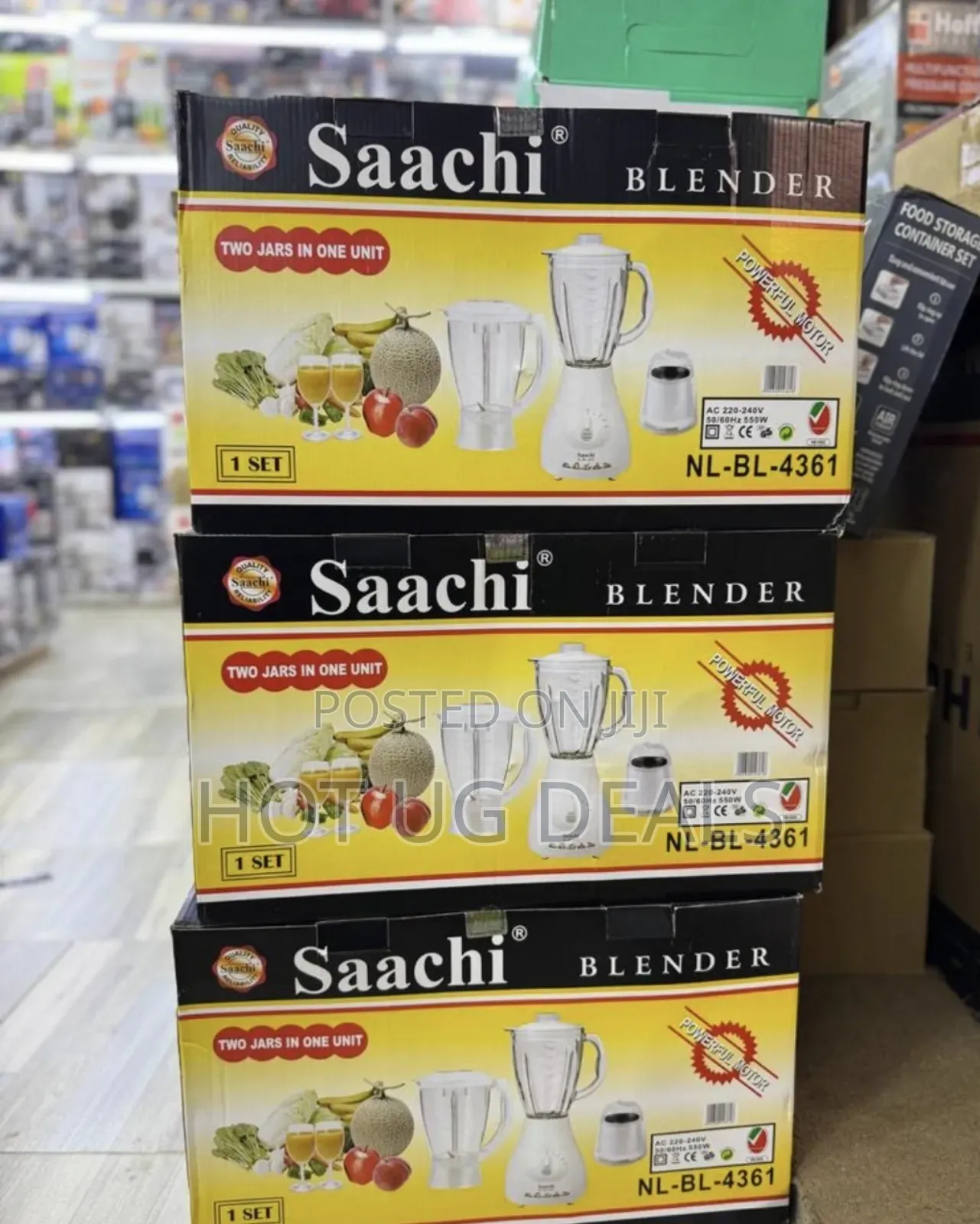 Saachi Nl-Bl-4361 Is a 3-in-1 Blender Set With Gas Plastic Jar