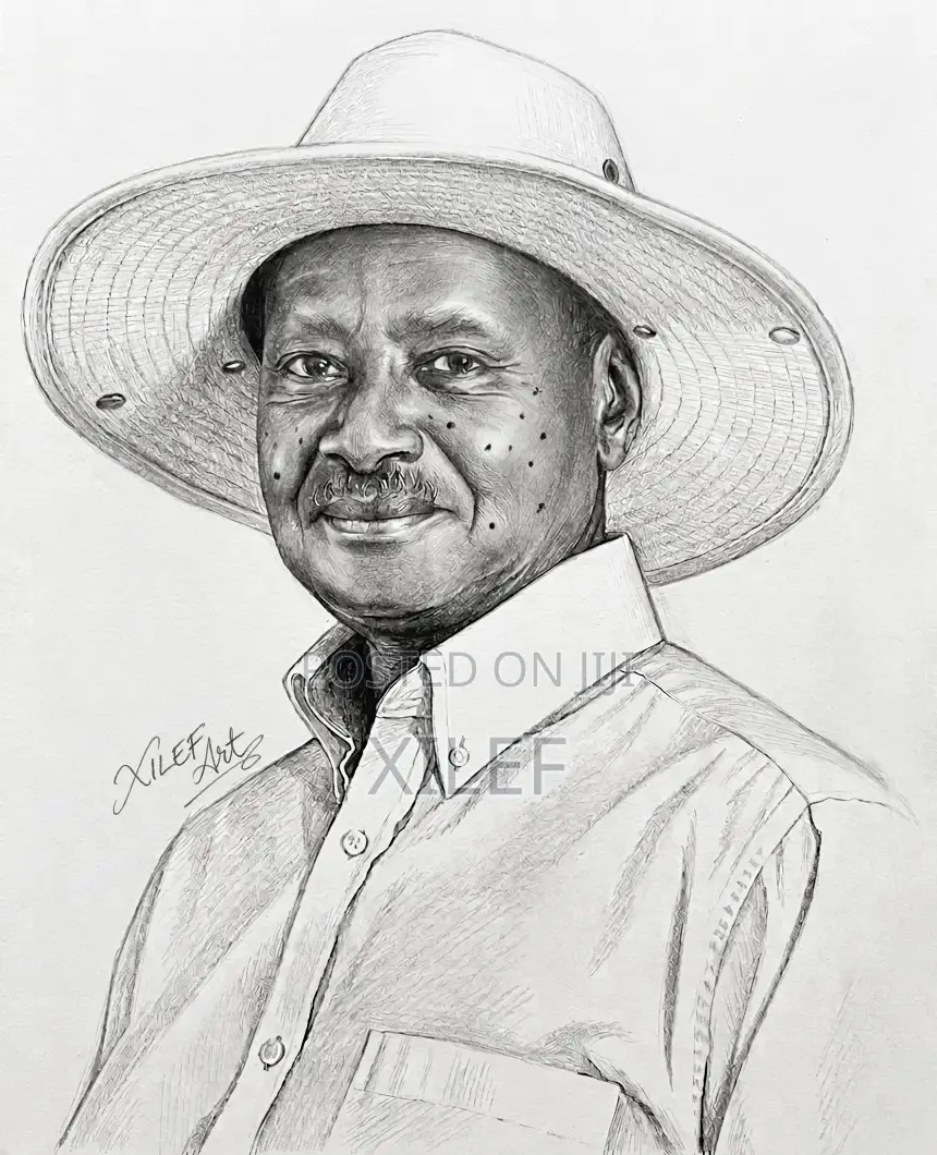 Pencil Art Portrait or He Yoweri Kaguta Museveni — Get Yours Drawn Too
