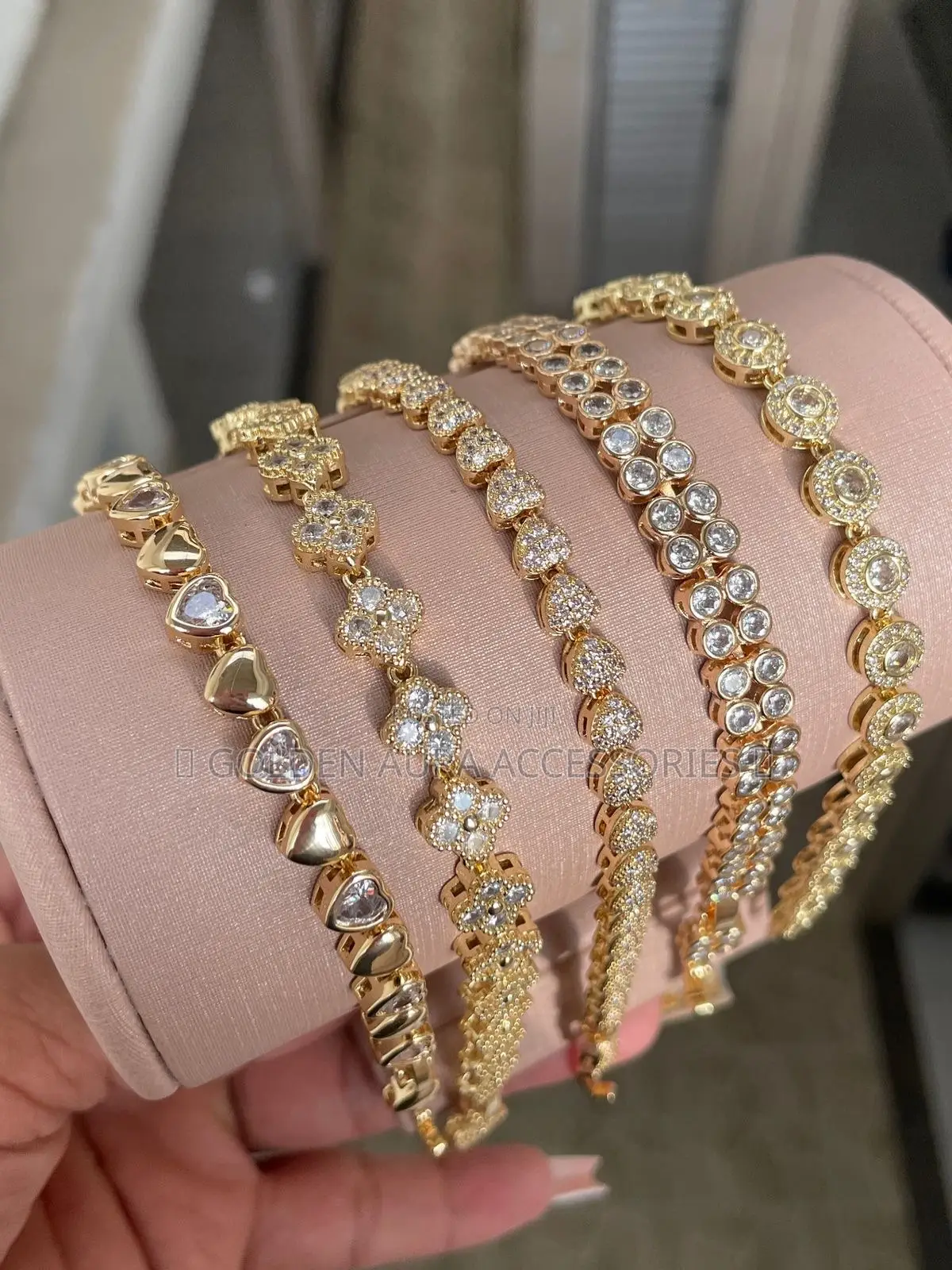 • "5-Piece Alloy Gold Bracelet Set"