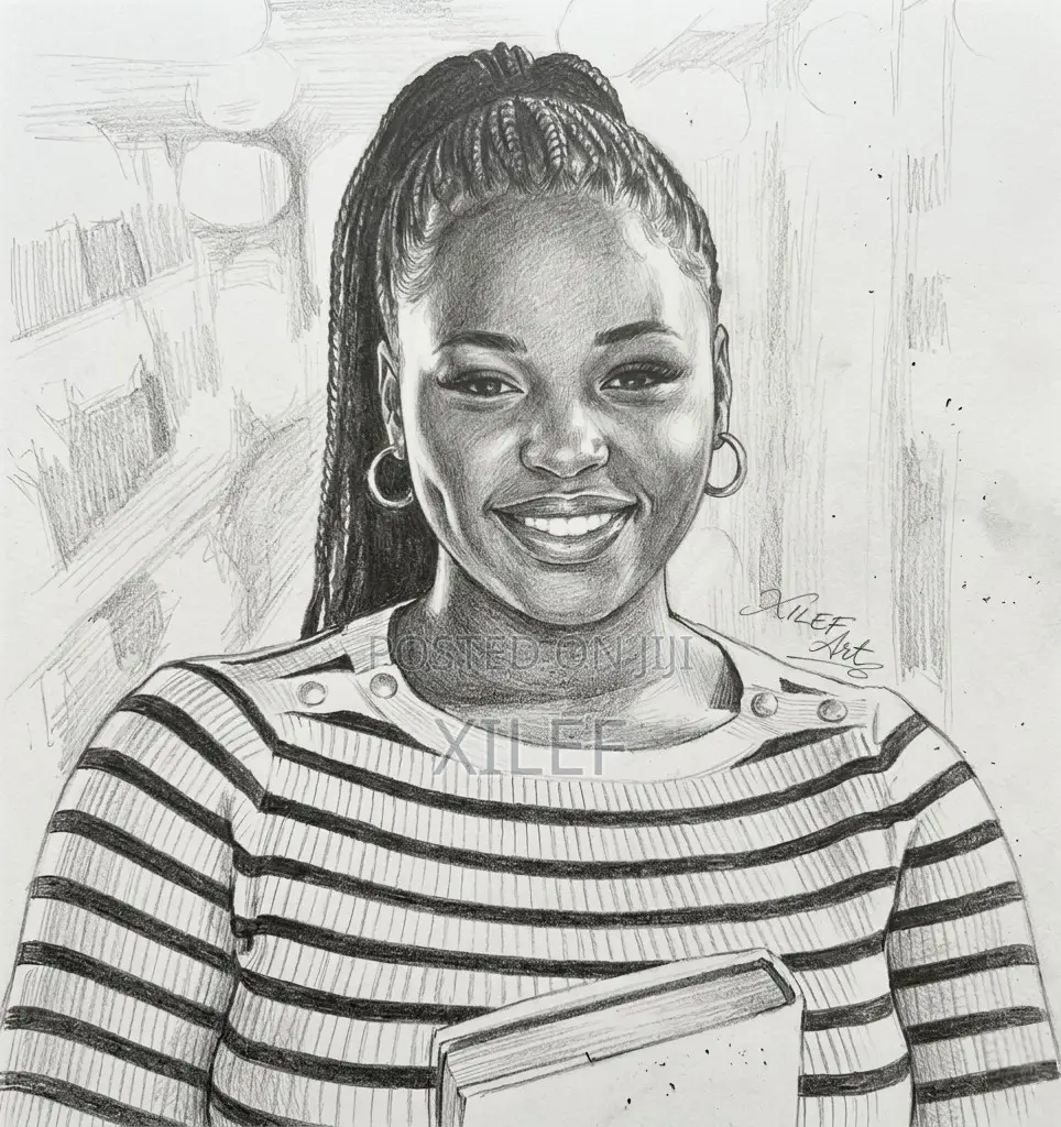 Happy Birthday Gift for Her – Custom Pencil Art Portrait She'll Love