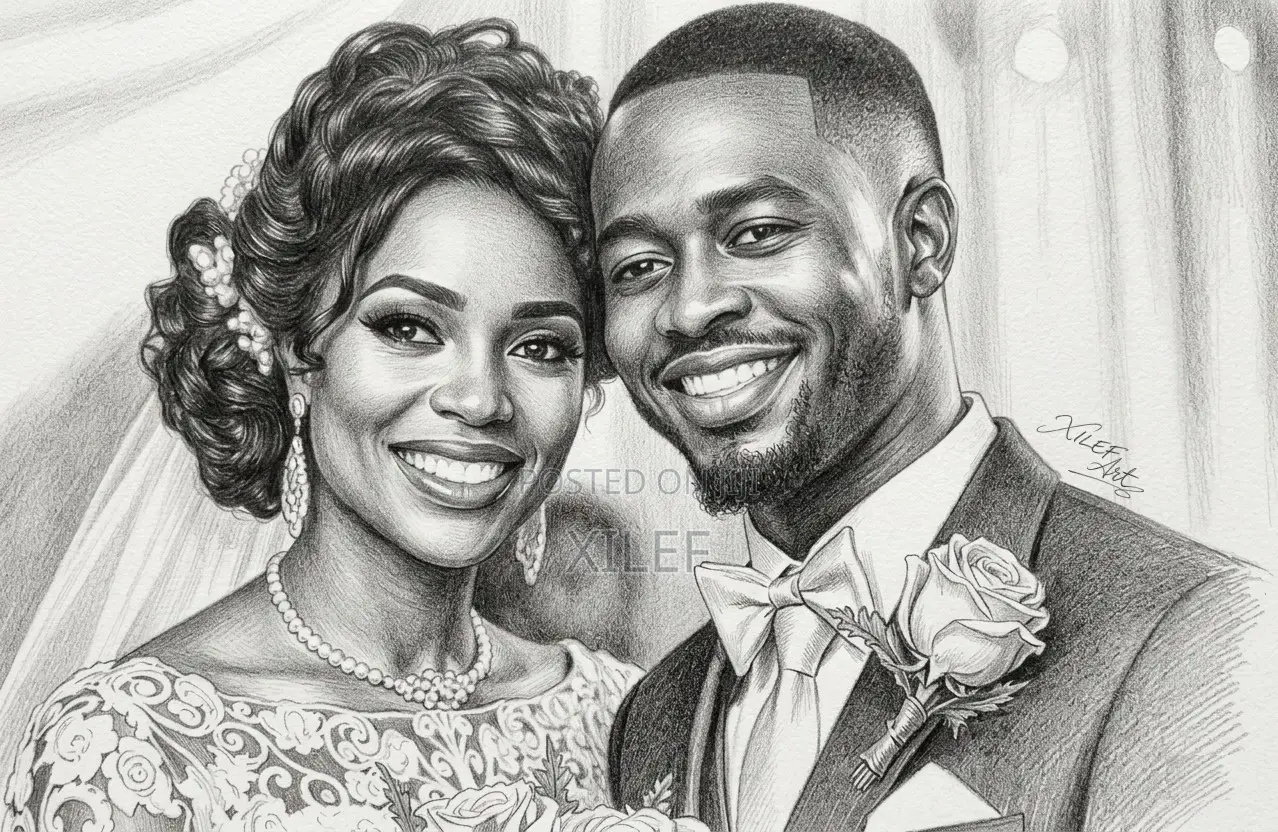 Wedding Pencil Art Portraits in Uganda – Order Before the Big Day