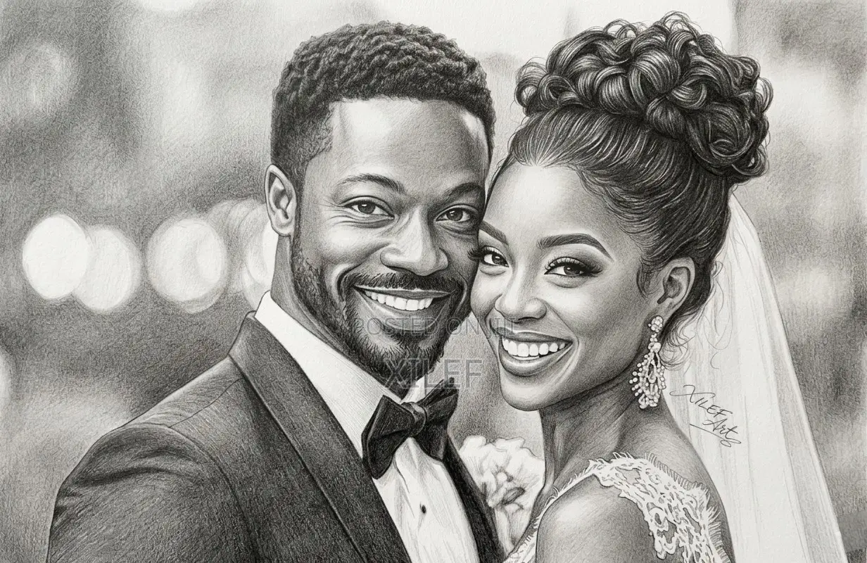 Wedding Pencil Art Portraits in Uganda – Order Before the Big Day