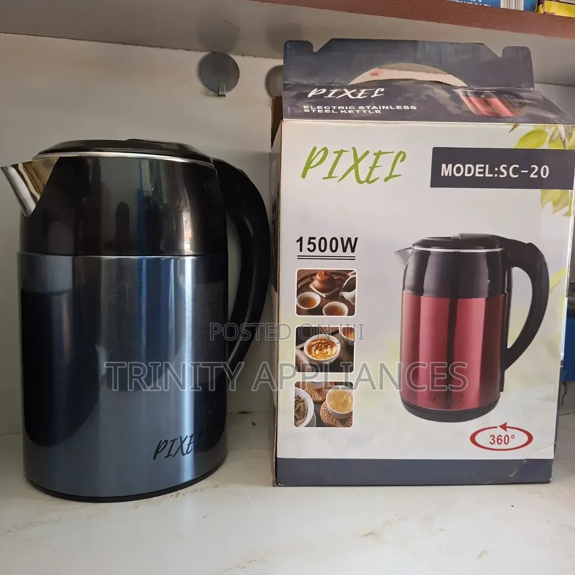Pixel 2.5 Litres Premium Stainless Kettle- Blue