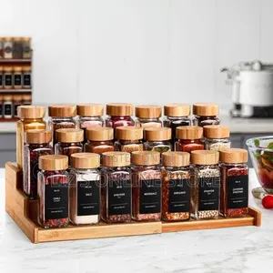 6 Pieces of Square Spice Jars Set