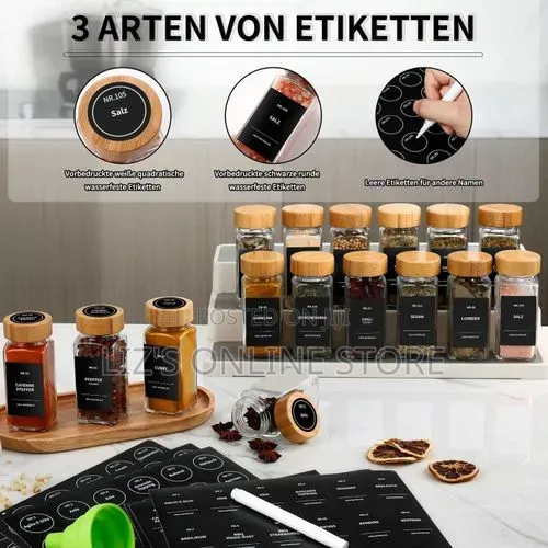 6 Pieces of Square Spice Jars Set