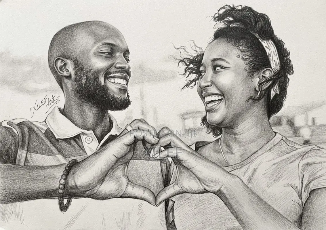Pencil Art Portrait for Lovely Couples — Let's Draw Yours Too