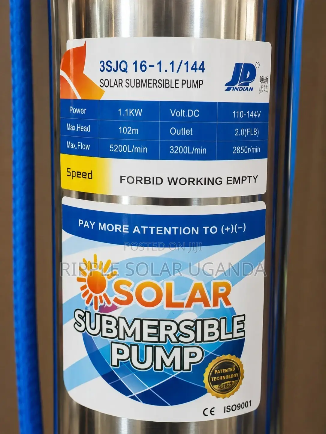 Solar Water Pump 1100w 102m Deep Well Borehole 144v