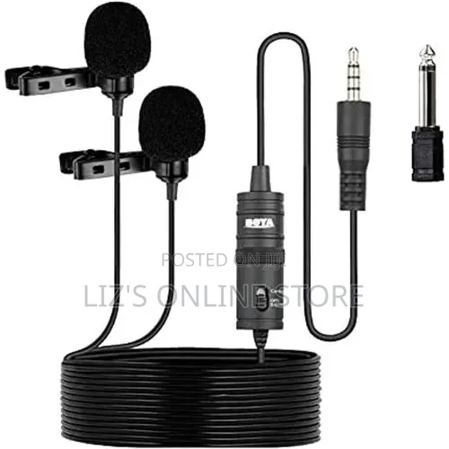 Boya by-M1dm Plastic Microphone Dual Omni Directional Lavalier Mic