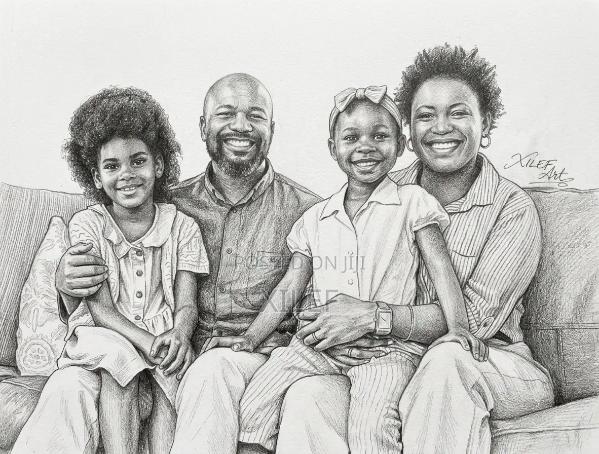 Pencil Art Portrait — To Capture Your Whole Family, Everyone Together