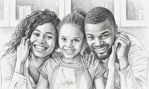 Pencil Art Portrait — To Capture Your Whole Family, Everyone Together