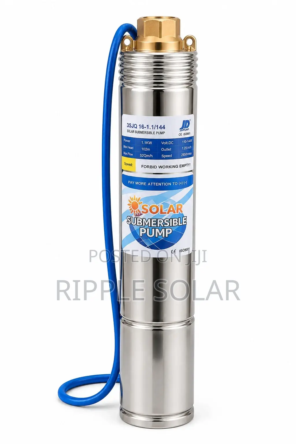 Solar Water Pump 1100w 102m Deep Well Borehole 144v