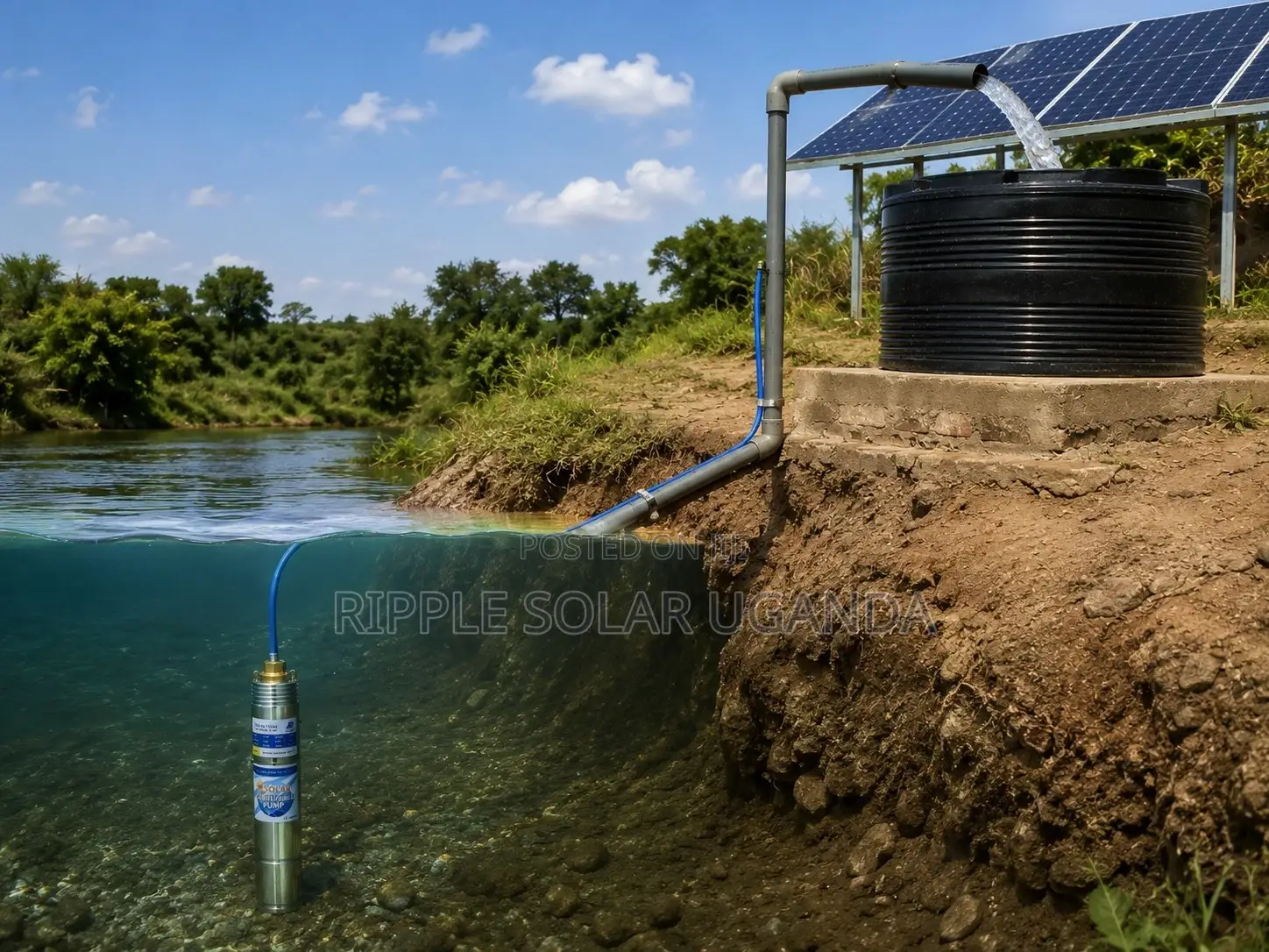 Solar Water Pump 1100w 102m Deep Well Borehole 144v