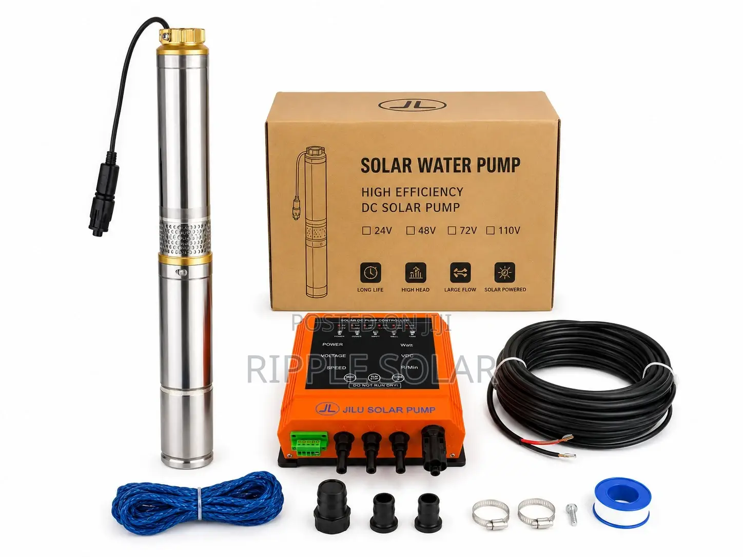 400w Solar Deep Well Borehole Pump 80m Head 4000l/H 36v