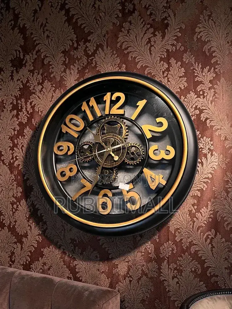 Decorative Gold and Black Wall Clock