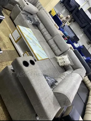 L Sofa Set With 5 Pillows