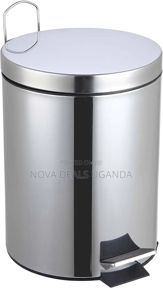 5l Stainless Steel Round Dustbin With Touch-toe-opening Softclose Lid