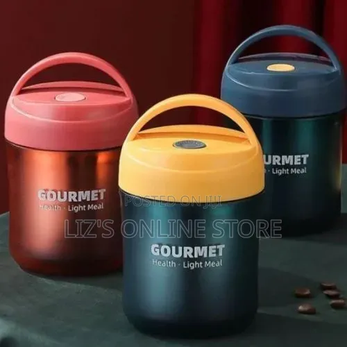 Gourmet Plastic Insulated Lunch Box Thermal Food Flask,500ml-Green.
