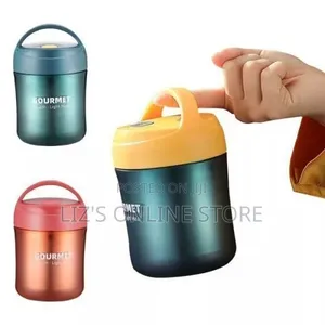 Gourmet Plastic Insulated Lunch Box Thermal Food Flask,500ml-Green.