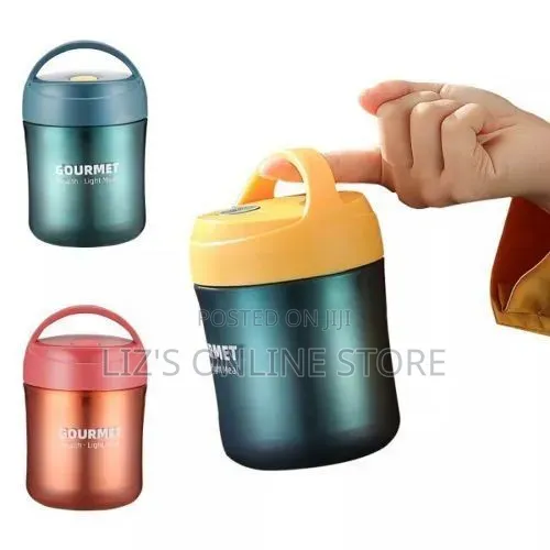 Gourmet Plastic Insulated Lunch Box Thermal Food Flask,500ml-Green.