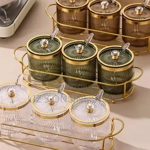 3piece Plastic Sugar Bowl Coffee Tea Canister Snack